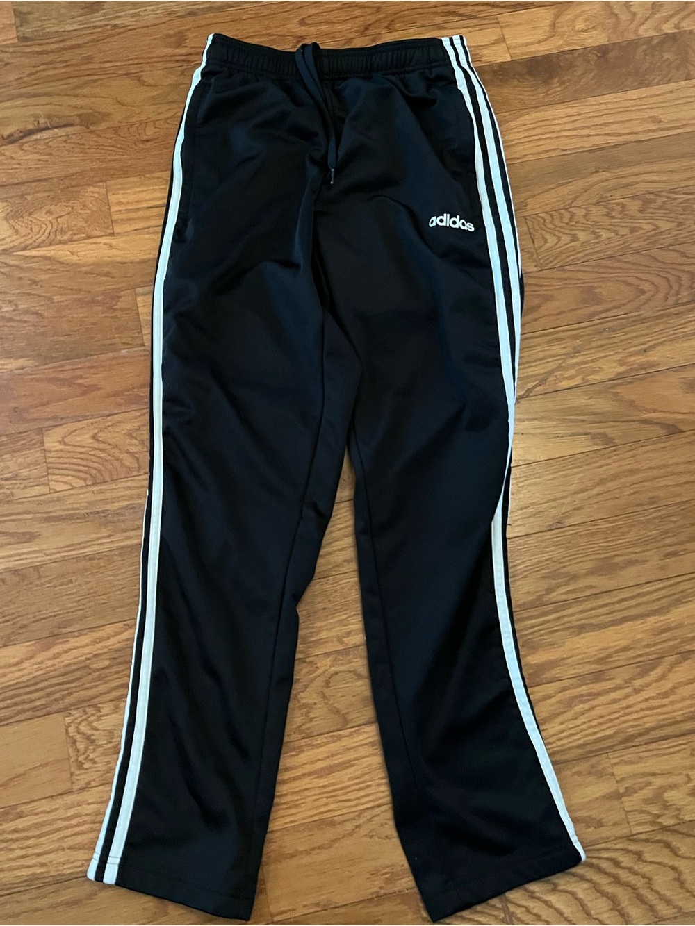 Youth M. Boy’s Classic Adidas Black Joggers with White Side Stripes
